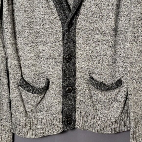 Abercrombie & Fitch Mens Gray Shawl Collar Preppy Cardigan Sweater Small - Picture 4 of 10